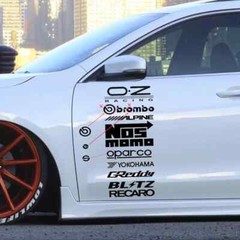 Reflective White Vinyl Stickers 20pcs Racing Door Decals Reflective Stickers Set