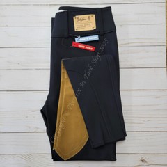 Tailored Sportsman Mid Weight Technical Breeches Clarino Patch – Black/Tan
