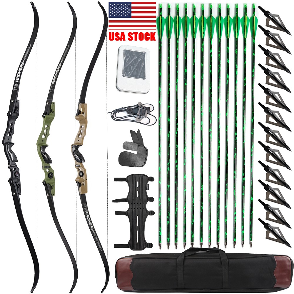 62″ ILF Takedown Recurve Bow 25-60lbs Adult Archery Hunting Shooting Competition