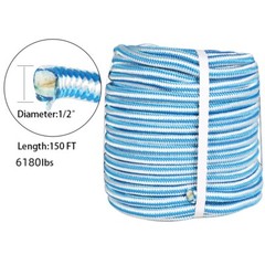 16 Strand Braided Nylon Core Polyester 1/2″ × 150′ Arborist Tree Climbing Rope