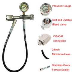 CGA347 Fill Station Kit SCBA Charging Adapter with 60cm Hose 0-6000PSI