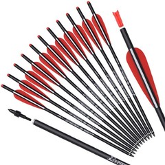 20in Crossbow Bolts Mixed Carbon Arrows +12 Hunting Broadheads 100gr Targeting