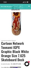 Cartoon Network Toonami IGPX Skateboard Deck Rare ! New