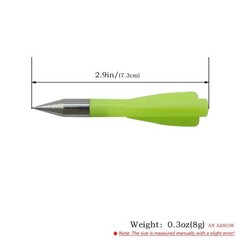 Green 7.3cm Short Arrows – Metal Tip, Plastic Shaft for Slingshot Hunting & Targ