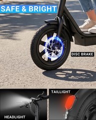 Electric Scooter with Seat, 14″ E-Scooter with 36V 7.8AH Battery, 350W Motor