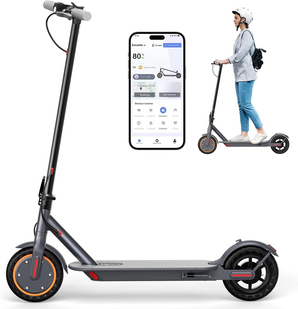 Sigravy Electric Scooter Adult 350W 19MPH 21Miles Foldable APP Control Lightweig