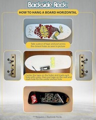 Backside Rock Skateboard Hooks | Premium Wall Hanger Setup | Heavy Weight