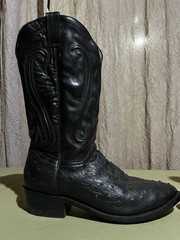 Vtg 80s Durango Black Leather Western Cowboy Boots Mens 10.5 Pull On