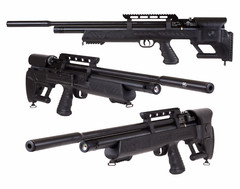 Hatsan BullBoss QE .22 Cal PCP Air Rifle w/ Scope & Targets and Pellets Bundle