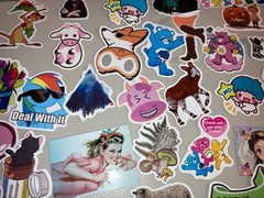Lot Of Over 120 Cute Stickers Vinyl/Paper Mix *Free Ship* Dogs Icons Ect