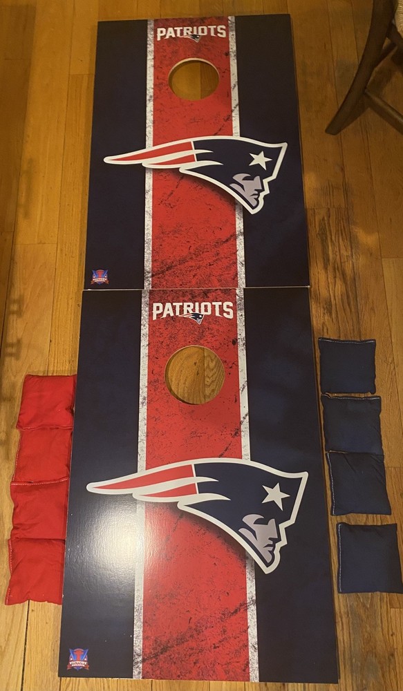 New England Patriots Victory Tailgate 2’x3’ Solid Wood Cornhole Set w/ Box NEW