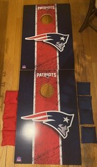 New England Patriots Victory Tailgate 2’x3’ Solid Wood Cornhole Set w/ Box NEW