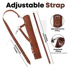 Genuine Suede Leather Back Arrow Quiver Traditional Handmade Quiver for Arrows