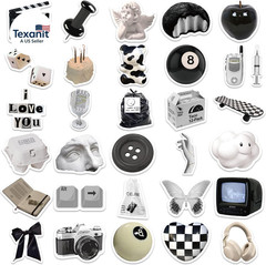 Aesthetic Stickers Black and White Sticker Pack 60PCS, Y2K Sticker for Laptop De