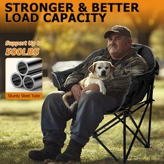 SLSY Oversized Heated Camping Chair Patio Lounge Chairs with 20000mAh Power Bank