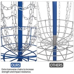 Portable Disc Golf Basket Practice Game Target Cross Chain Outdoor Trapper Blue
