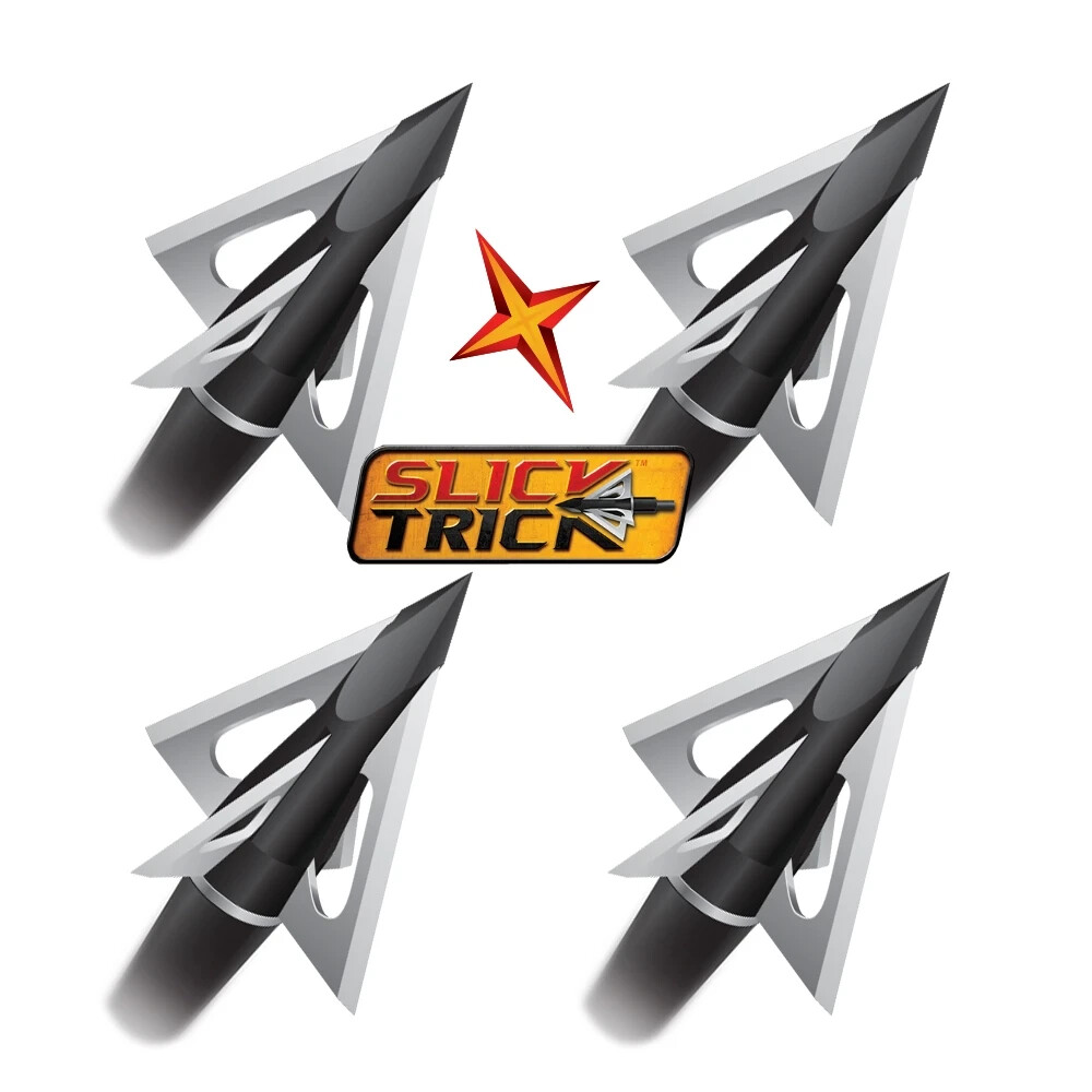 Slick Trick Broadhead ViperTrick 1 1/16″ Fixed 4 Blade 125 Grain 4 Pack 5537