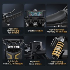 ELECTRIC DIRT BIKE 3000W PEAK FOR ADULT ELECTRIC MOTORCYCLE E-MOUTAINBIKE 40MPH