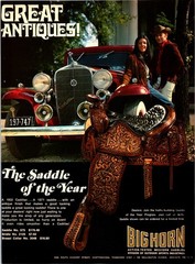 Big Horn Cadillac Saddle Vintage Print Ad Ephemera Wall Decor