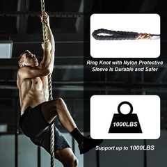 Climbing Rope Gym Exercise Ropes – 1.5 Inch Diameter 10FT 15FT 20FT 25FT 30FT 35