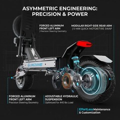 ZIPPYGO GD83 Electric Scooter 56MPH for Adult NFC Single Swing Arm Dual Drive US
