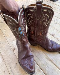 1960s Vintage Acme Comblast Cowboy Boots Double eagle inlay woman’s 9