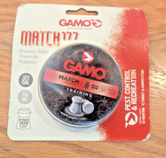 Lot 5 GAMO Match .177 Caliber 4.5mm Precision Pellets 7.56 Grain 500 Count Tins