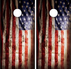 C196 Distressed Flag Cornhole Board Wrap LAMINATED Wraps Decals Vinyl Sticker