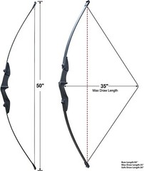 Archery Recurve Bow Arrows Set 30 40LBS Straight Longbow Bow Right and Left Hand