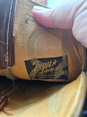 Tony Lama Western Cowboy Boots Lizard Leather Brown Embroidered Size 11.5 D