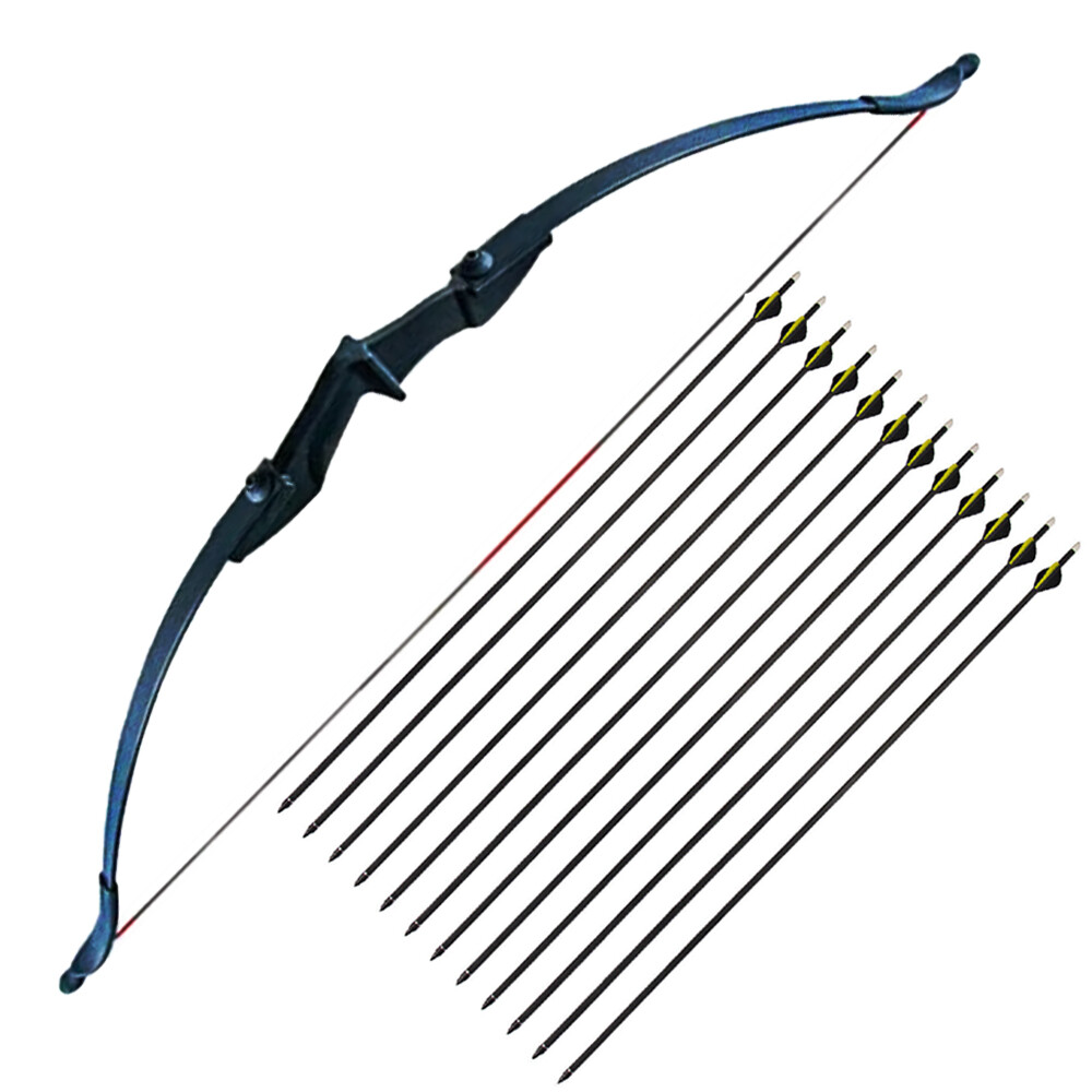 57 in Ambidextrous Takedown Recurve Bow 12Pcs Arrows Set Archery Right Left Hand