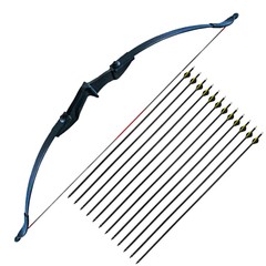 57 in Ambidextrous Takedown Recurve Bow 12Pcs Arrows Set Archery Right Left Hand