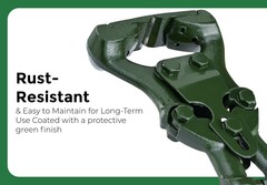 Heavy Duty Hoof Trimmer, Rubber Handle, Green Coating for Horses & Livestock 17″