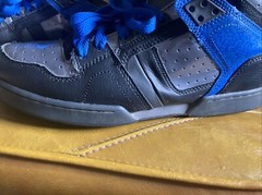 RARE OSIRIS BRONX NYC 83 BIG TONGUE PATENT LEATHER SKATE SHOES SZ 10 BARELY WORN