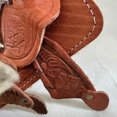 Vtg Lot of 5 Miniature Horse Saddles Cowboy Genuine Leather Cowgirl Mini Small B