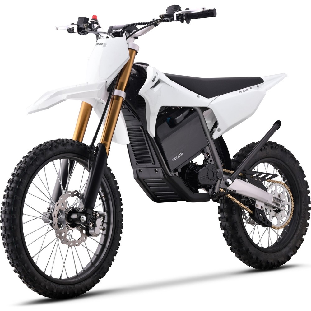 MotoTec Electric Dirt Bike Pro 72V 8000W 19/16 White MotoTec Bike