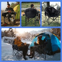 SLSY Oversized Heated Camping Chair Patio Lounge Chairs with 20000mAh Power Bank