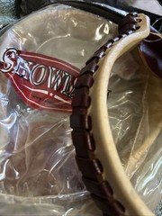 Showman Rawhide Covered Oxbow Stirrup with Leather Stitched Sides! Free Shipping