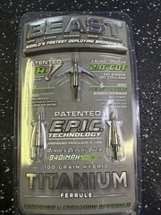 Beast Broadheads Titanium 2 Blade 100gr 2.0″ 3 Pack BRAND NEW