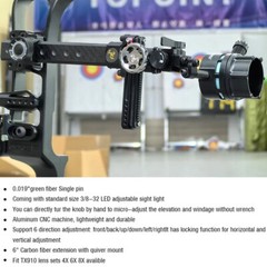 Archery Bow 1-Pin Sight 4/6/8x Lens Compound Bow Adjustable Shooting Hunting