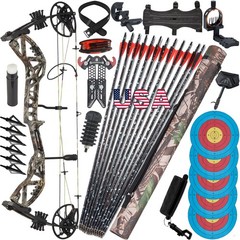 310FPS Compound Bow for Adults 30-70LBS Adjustable Archery Hunting Training Set