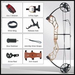Compound Bow Set 19-70lbs Adjustable RH LH Archery Bow Hunting Shooting Target