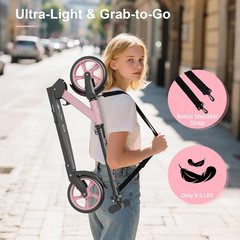 Kick Scooter for Kids 5-12, Teens, Adults, CPSC Certified Foldable Lightweight S