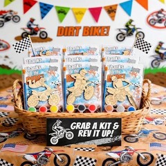 Dirt Bike Party Favors for Kids – Individually Wrapped Paint-Your-Own Paint