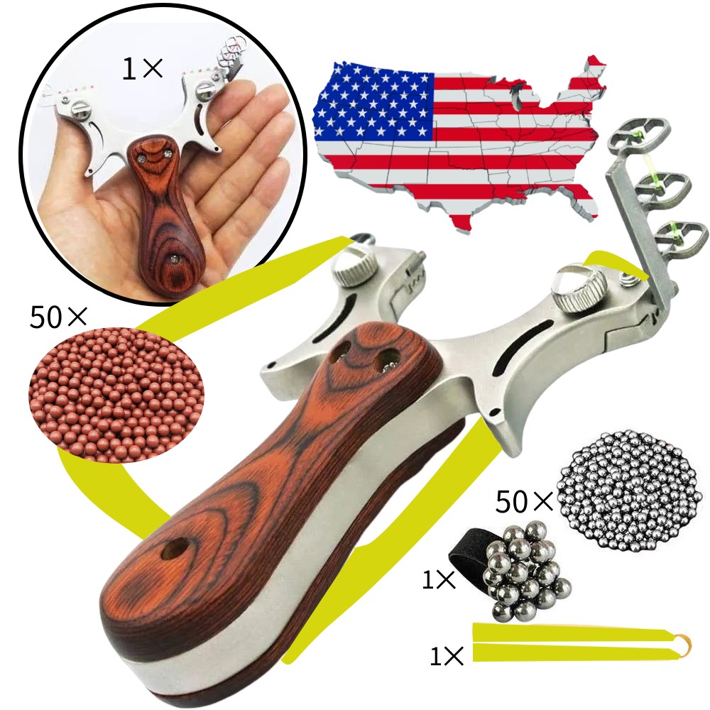 Hunting Professional Catapult Slingshot Rubber Aim Point Target Shot Steel Ball
