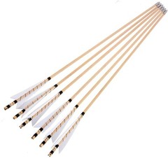 12pcs 32″ Wooden Arrows Feather Traditional Longbow Recurve Bow Archery Hunting