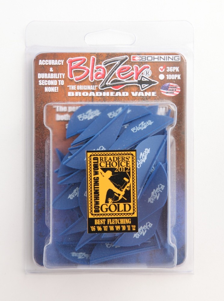 Bohning Blazer Vanes, Pack of 36, BLUE, 2″ Brand NEW!