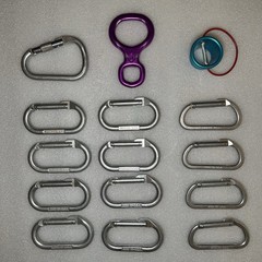 Lot 13 Vintage Chouinard Carabiners 2100 Kg 2000KG Lowe Tuber , Black Diamond