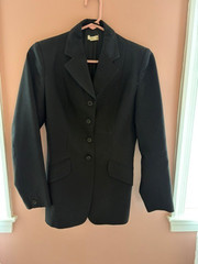 Vintage Harry Hall Black Riding Coat Lightweight Women’s size 8 R
