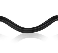 New Black U-Shaped/Curved Plain Raised Padded Browband – Full Horse